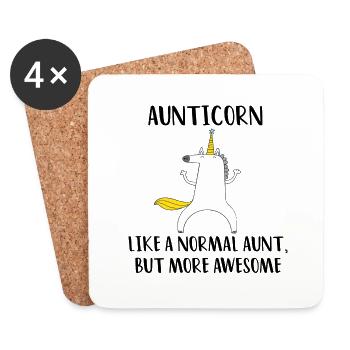 Aunticorn - Dessous de verre (lot de 4) - blanc - Devant