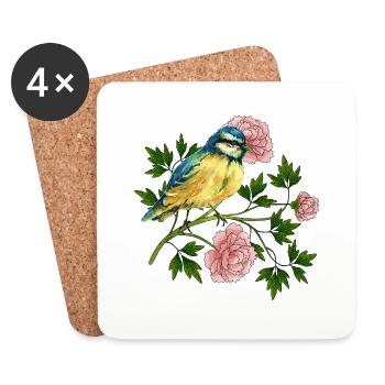 Colorful bird - Coasters (set of 4) - white - Front