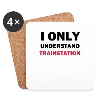 I only understand station - Coasters (set of 4) - white - Front