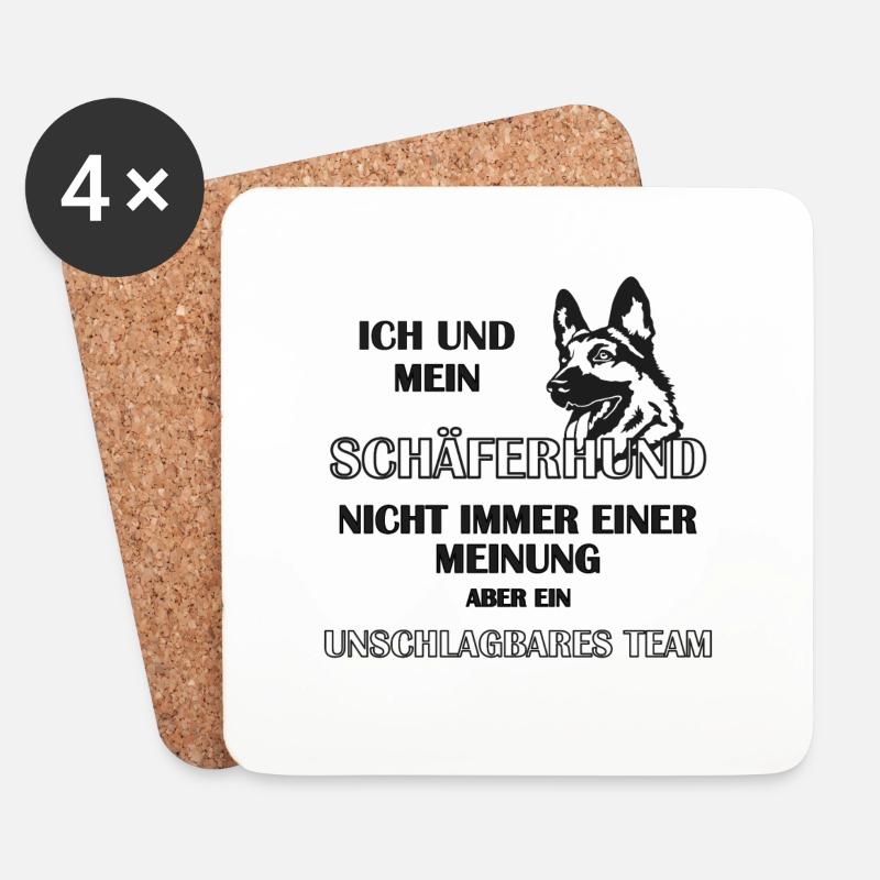 Schäferhund - Untersetzer (4er-Set) - Weiß