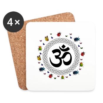 OM, Om, Hindu Om, Om Symbol, Aum, OM - Dessous de verre (lot de 4) - blanc - Devant