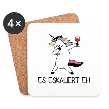 Es eskaliert eh Geschenk Einhorn Mädchen - Untersetzer (4er-Set) - Weiß - Vorne