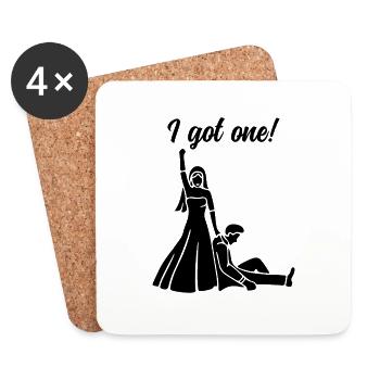 I got one gift wedding marriage bride - Coasters (set of 4) - white - Front