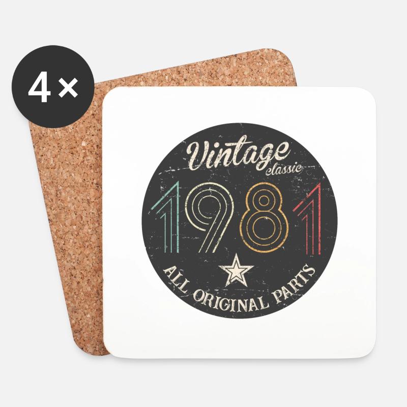 1981 vintage - Untersetzer (4er-Set) - Weiß