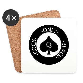Only Black Cock - Untersetzer (4er-Set) - Weiß - Vorne
