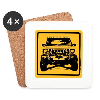 Gelber XJ - Untersetzer (4er-Set) - Weiß - Vorne