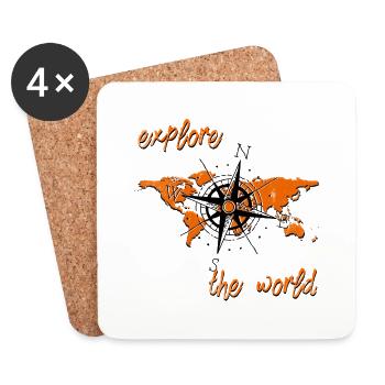 Explore Orange - Coasters (set of 4) - white - Front