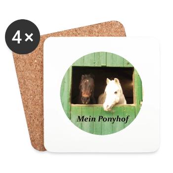 joy with horses spk designs wuggles in der halle - Untersetzer (4er-Set) - Weiß - Vorne
