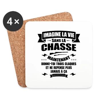 IMAGINE LA VIE SANS LA CHASSE - Dessous de verre (lot de 4) - blanc - Devant