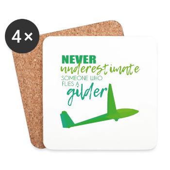Gliding gliders - Coasters (set of 4) - white - Front