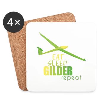 Gliding gliders - Coasters (set of 4) - white - Front