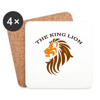 THE KING LION T-Shirt - Untersetzer (4er-Set) - Weiß - Vorne
