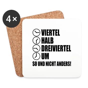 Ostdeutschland Geschenk DDR Ossi - Untersetzer (4er-Set) - Weiß - Vorne