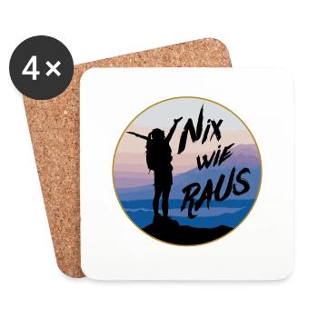 Nix wie Raus Klettern Bergsteigen - Untersetzer (4er-Set) - Weiß - Vorne