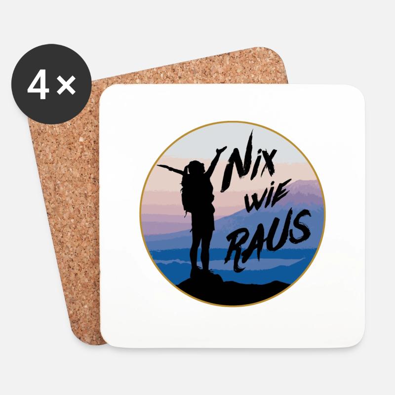 Nix wie Raus Klettern Bergsteigen - Untersetzer (4er-Set) - Weiß