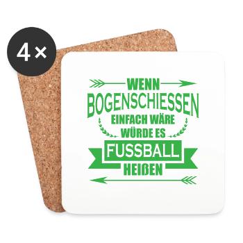 Bogenschiessen Fussball Sport Trainer - Untersetzer (4er-Set) - Weiß - Vorne