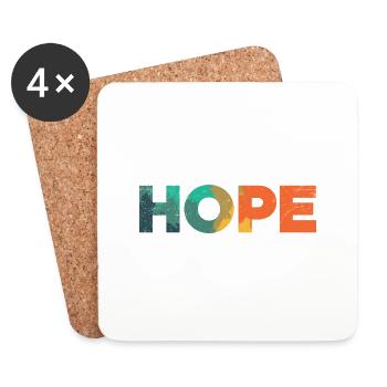 HOPE Pray Pray Inspirational Quotes Geschenkidee - Untersetzer (4er-Set) - Weiß - Vorne