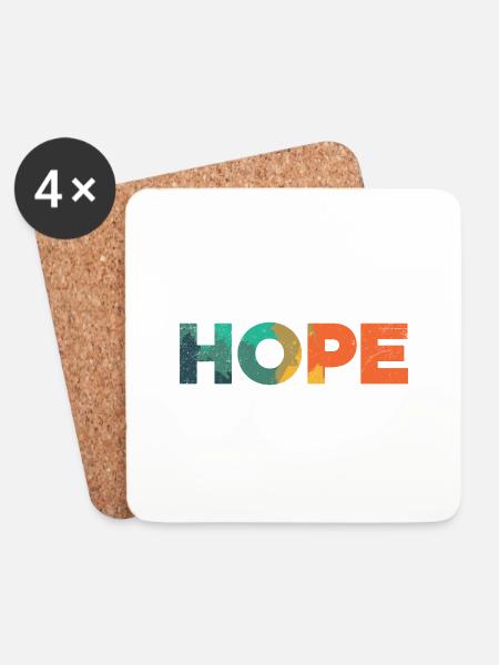 HOPE Pray Pray Inspirational Quotes Geschenkidee - Untersetzer (4er-Set) - Weiß
