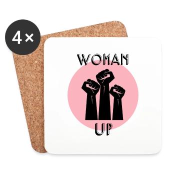 Woman up Feminist Feminism Gift - Coasters (set of 4) - white - Front