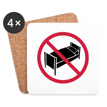 No bed zone - Coasters (set of 4) - white - Front