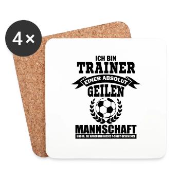 Mannschaft Sport Fußball Trainer - Untersetzer (4er-Set) - Weiß - Vorne