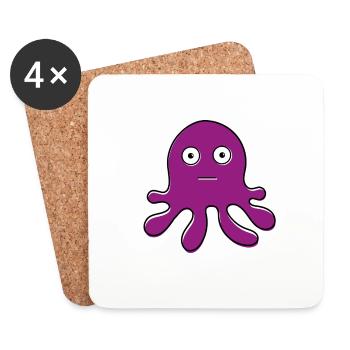 Purple octopus - Coasters (set of 4) - white - Front