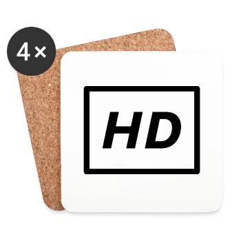 LOGO HD - Dessous de verre (lot de 4) - blanc - Devant