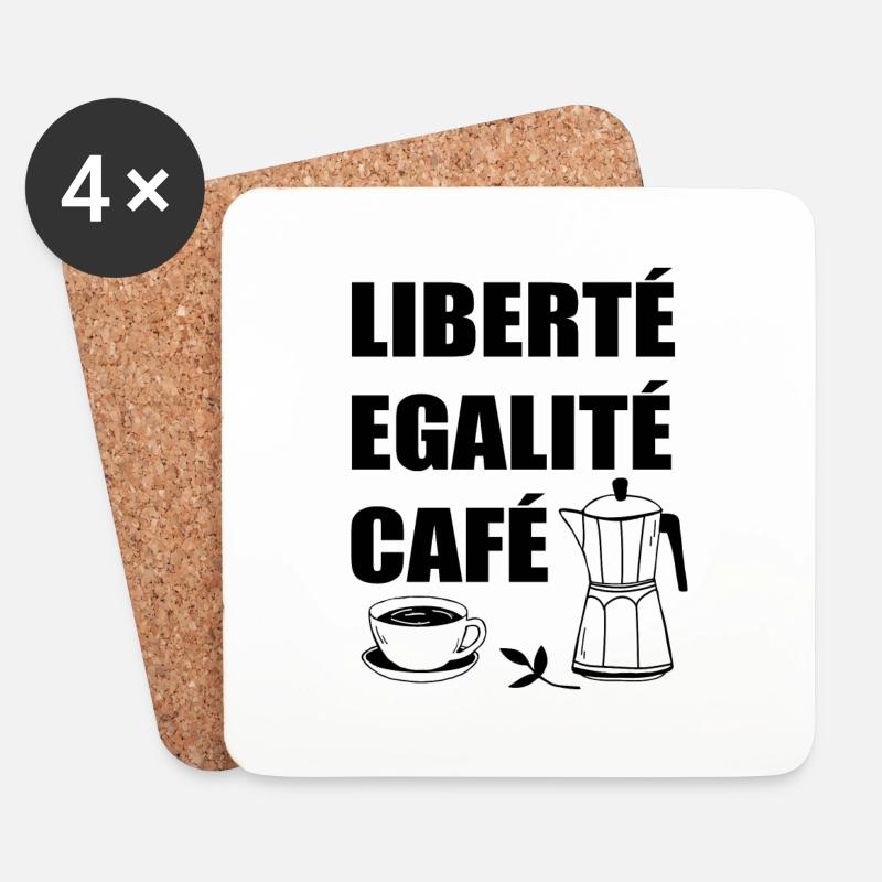 Liberté egalité Café - Untersetzer (4er-Set) - Weiß