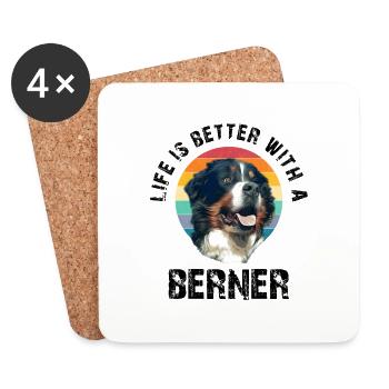 Bernese mountain dog - Coasters (set of 4) - white - Front