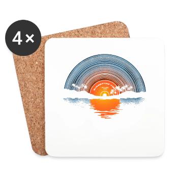 Sunset Vinyle - Dessous de verre (lot de 4) - blanc - Devant