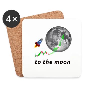 To the Moon - Dessous de verre (lot de 4) - blanc - Devant