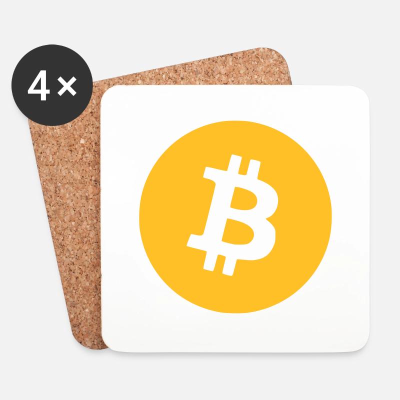 Bitcoin (Englisch) - Untersetzer (4er-Set) - Weiß