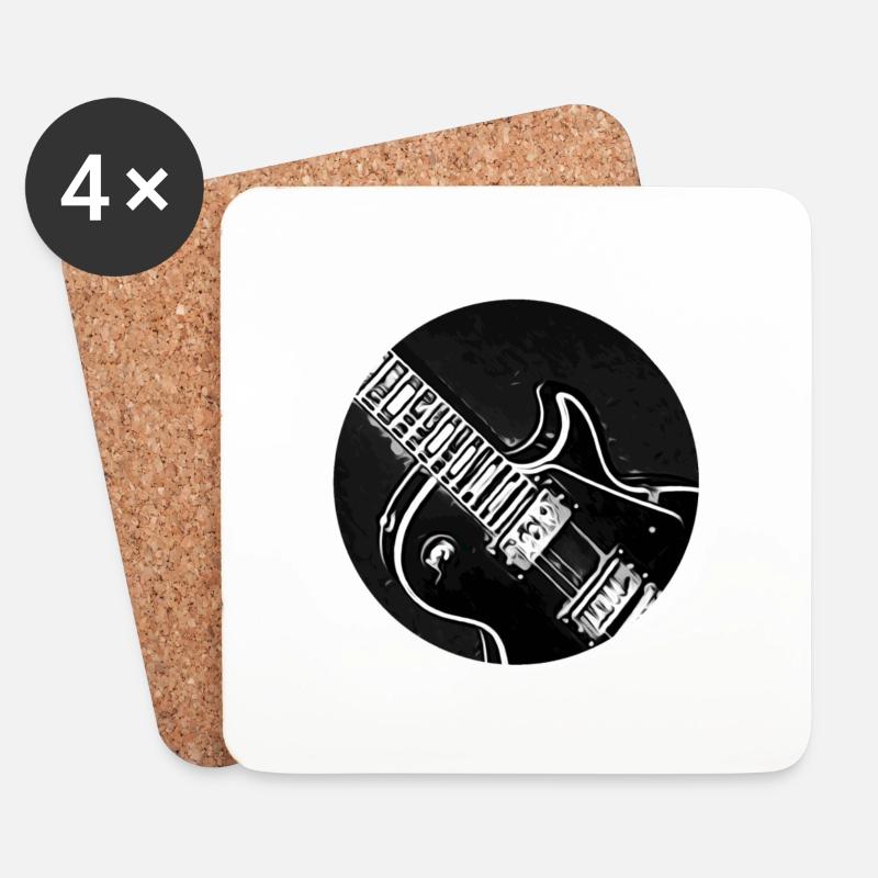 guitar - Coasters (set of 4) - white