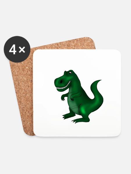 Dinosaurier - Untersetzer (4er-Set) - Weiß