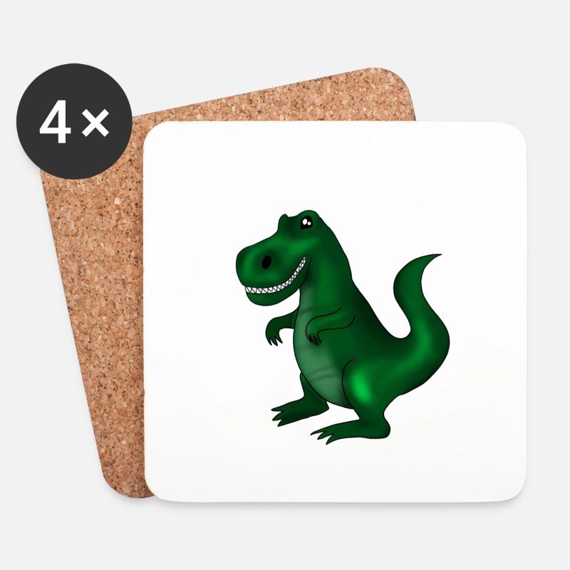Dinosaurier - Untersetzer (4er-Set) - Weiß