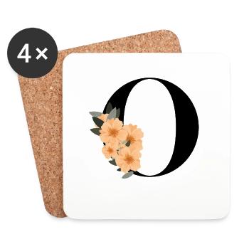 Buchstabe o blühen - Untersetzer (4er-Set) - Weiß - Vorne