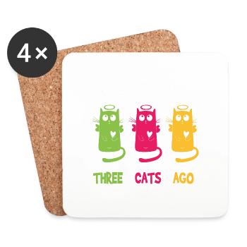 I Was Normal Three Cats Ago - Coasters (set of 4) - white - Front
