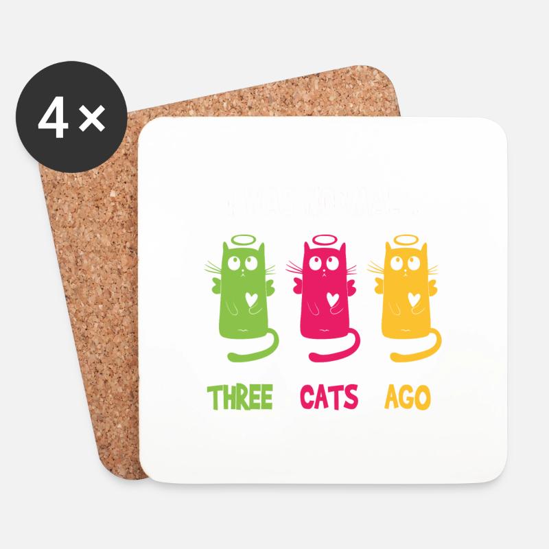 Ich war normal drei Katzen Ago - Untersetzer (4er-Set) - Weiß