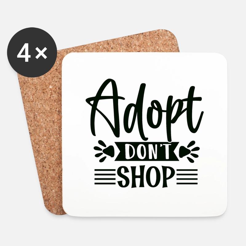 Shop Adopt Dont - Untersetzer (4er-Set) - Weiß