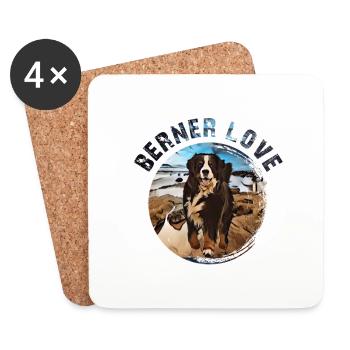 Bernese mountain dog - Coasters (set of 4) - white - Front
