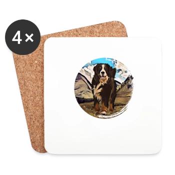Bernese mountain dog - Coasters (set of 4) - white - Front