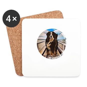 Bernese mountain dog - Coasters (set of 4) - white - Front