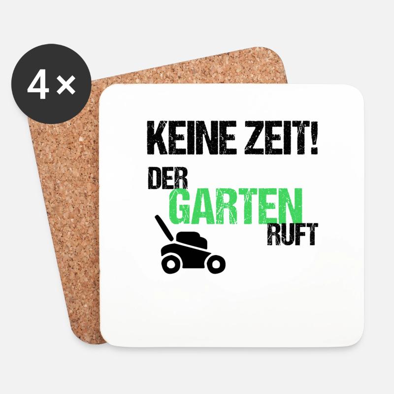 Keine Zeit der Garten ruft - Untersetzer (4er-Set) - Weiß