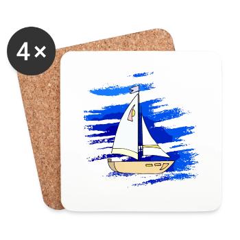 Sailboat - Coasters (set of 4) - white - Front