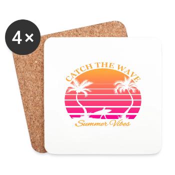 Catch the Wave Summer Vibes - Dessous de verre (lot de 4) - blanc - Devant