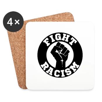 Fight racism gift tolerance human rights - Coasters (set of 4) - white - Front