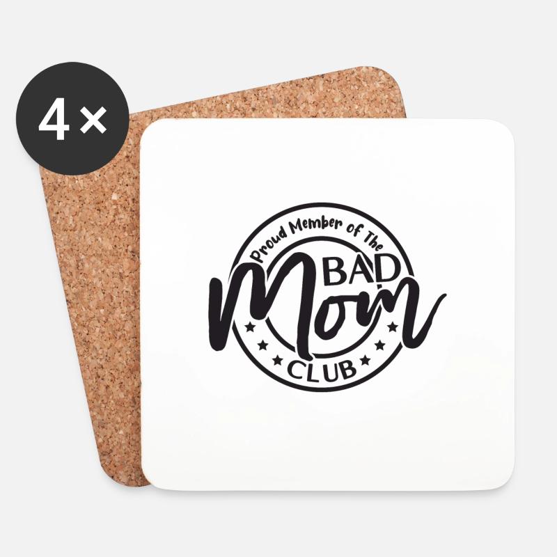 Bad Mom Club - Untersetzer (4er-Set) - Weiß