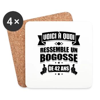 BOGOSSE DE 42 ANS - Dessous de verre (lot de 4) - blanc - Devant