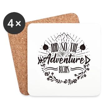 And So The Adventure Begins - Coasters (set of 4) - white - Front