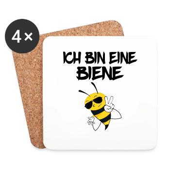 Ich bin eine biene Geschenk Imker Honig Spruch - Untersetzer (4er-Set) - Weiß - Vorne